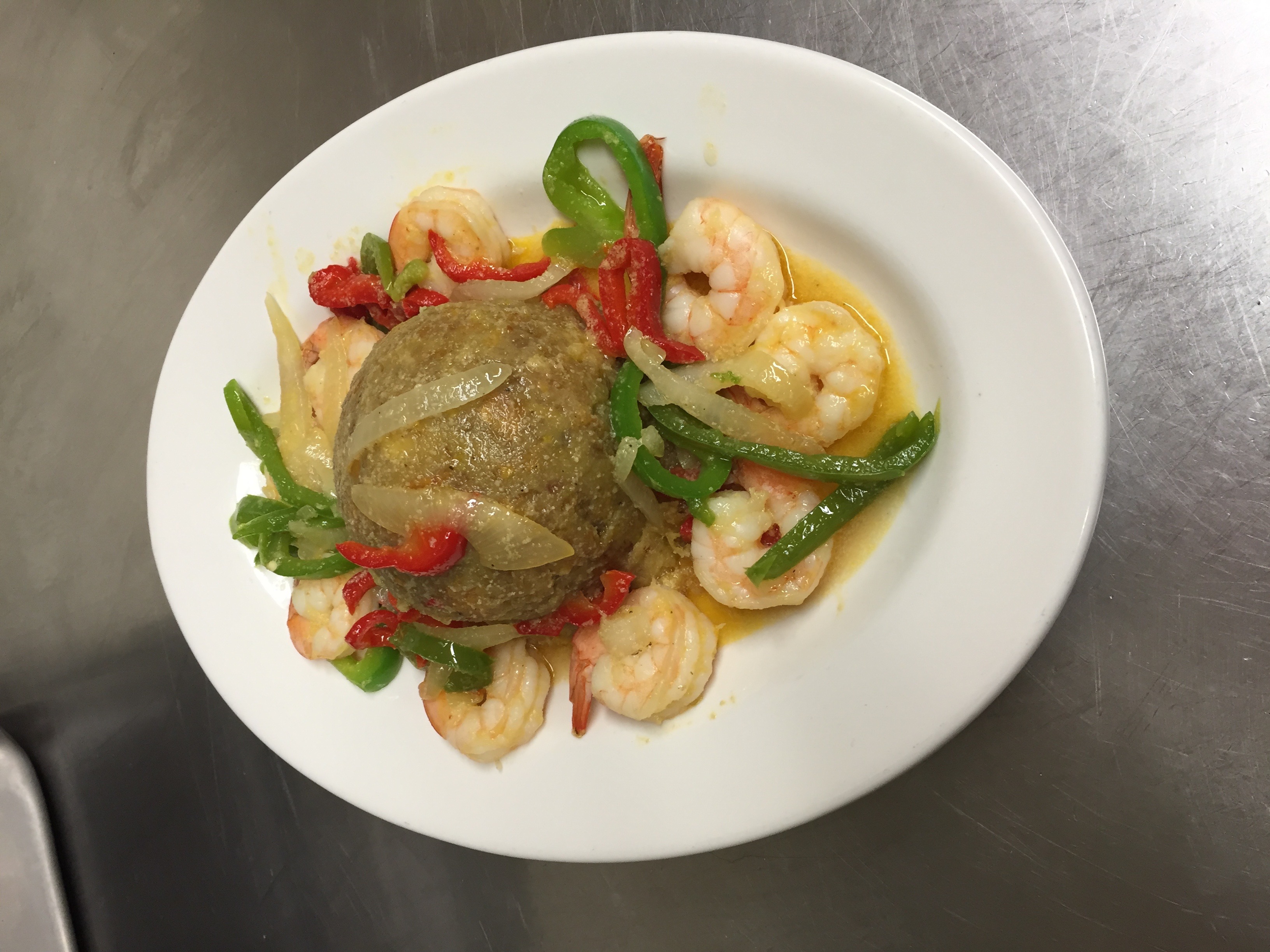 Mofongo con camarones